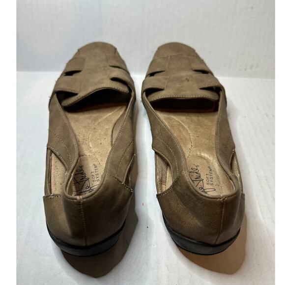 Life Stride Size 9.5 Brown Neutral Woven Closed Toe Boho Vacation Flats - Picture 6 of 9